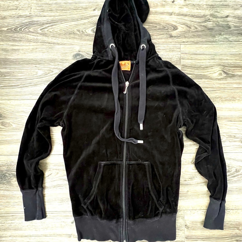 Juicy Couture Long Velour Zip-up Hoodie